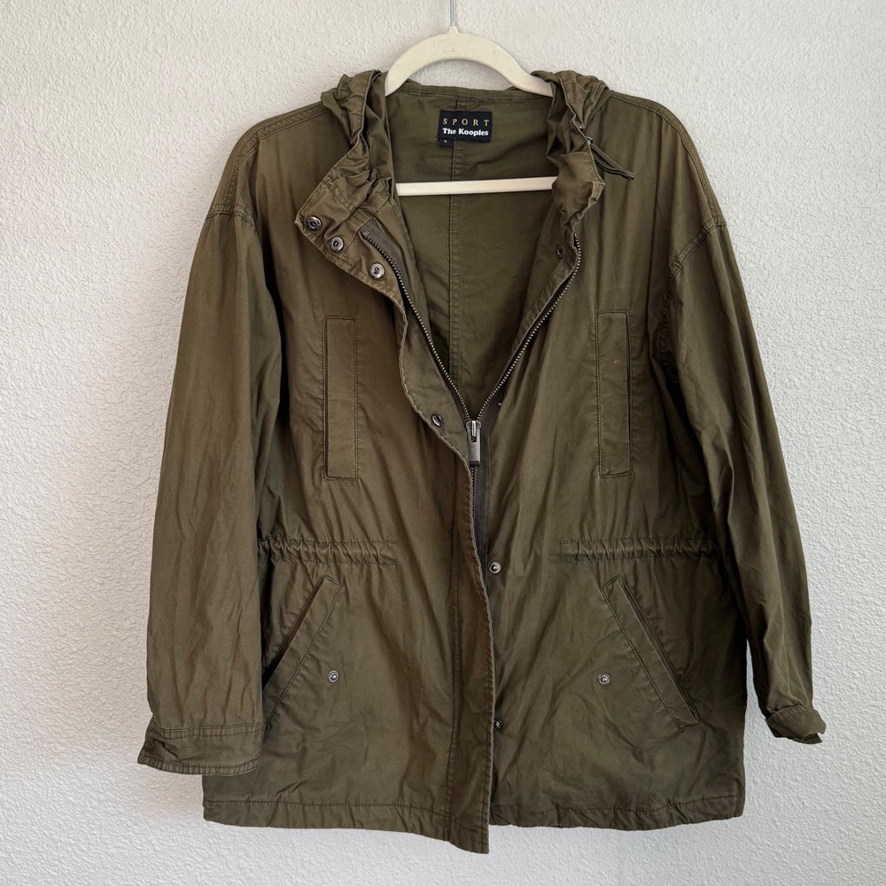 The Kooples Sport Womens Olive‎ Green Utility Parka Hooded Jacket Small